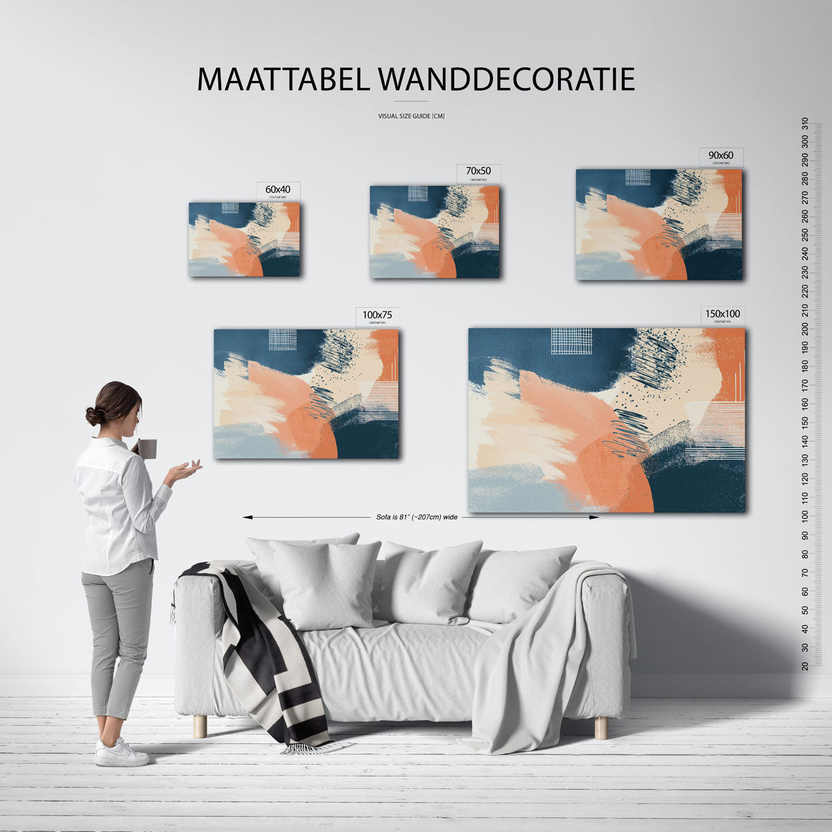 Dynamische kleurencompositie Kunstwerk