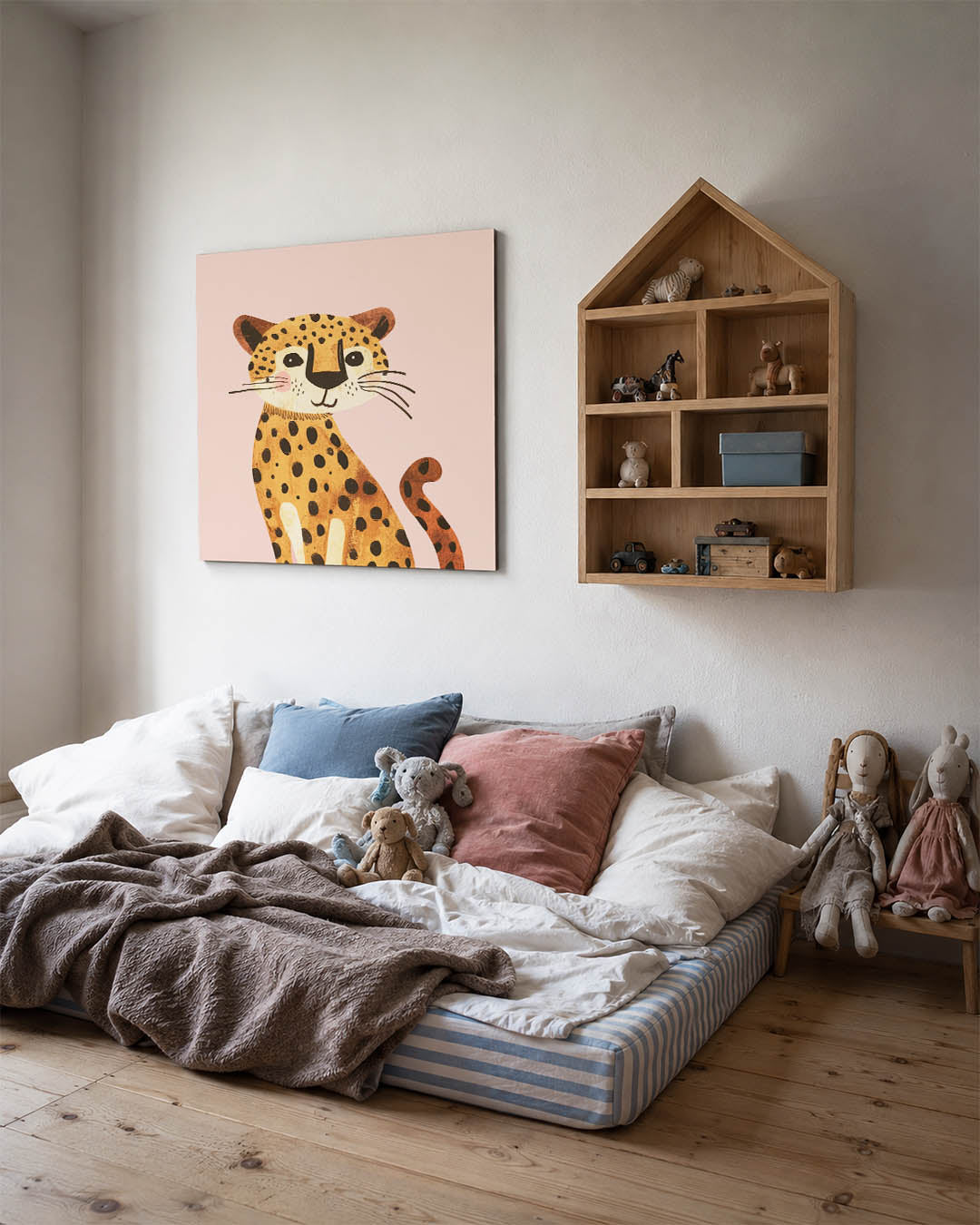 Vrolijke luipaard illustratie Kunstwerk