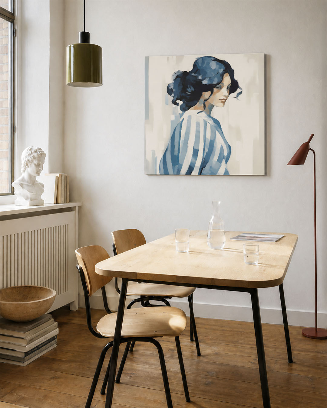Gestreepte vrouw Kunstwerk