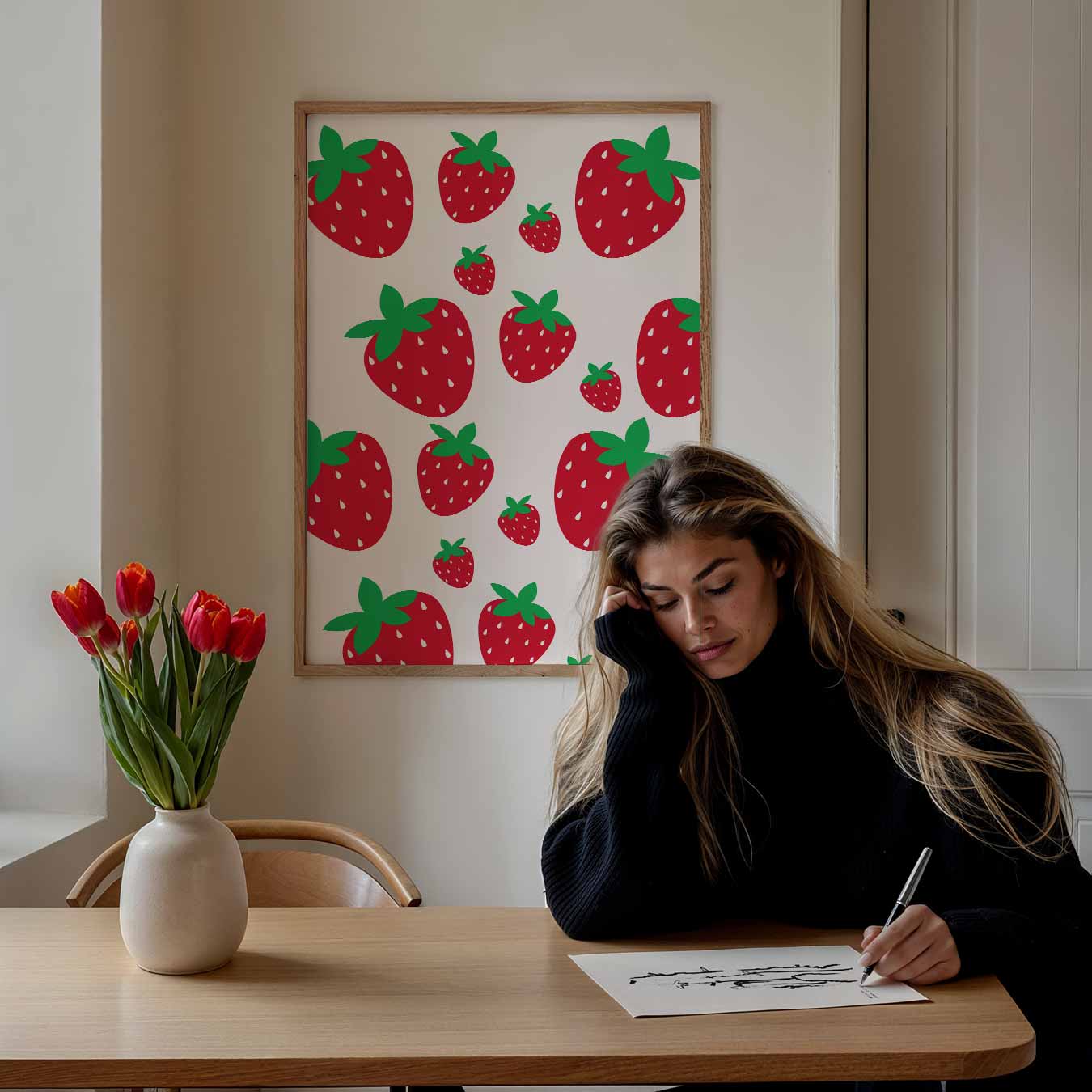 Zoete Aardbeien Behangposter-WallArtistic