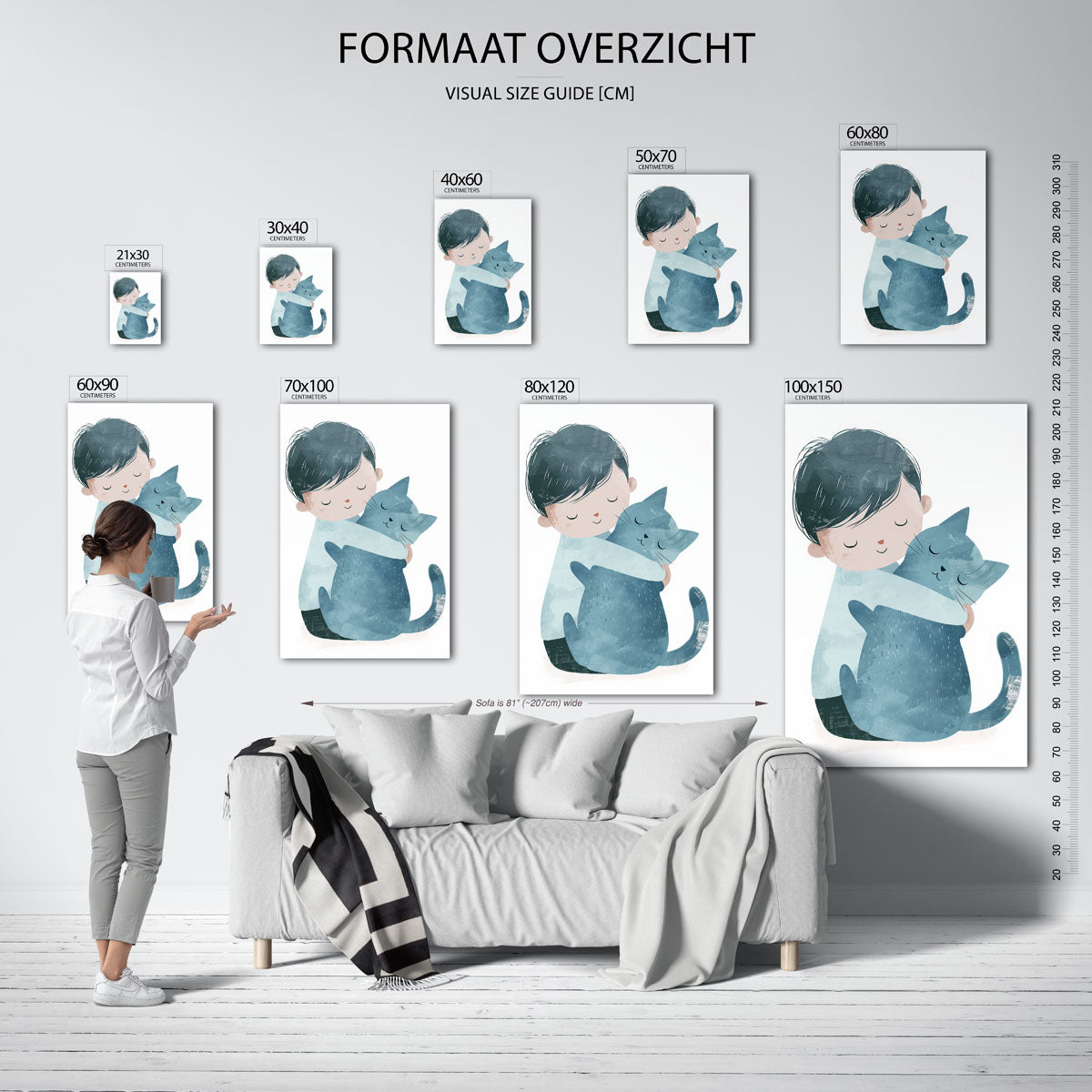 Kind met kat Poster