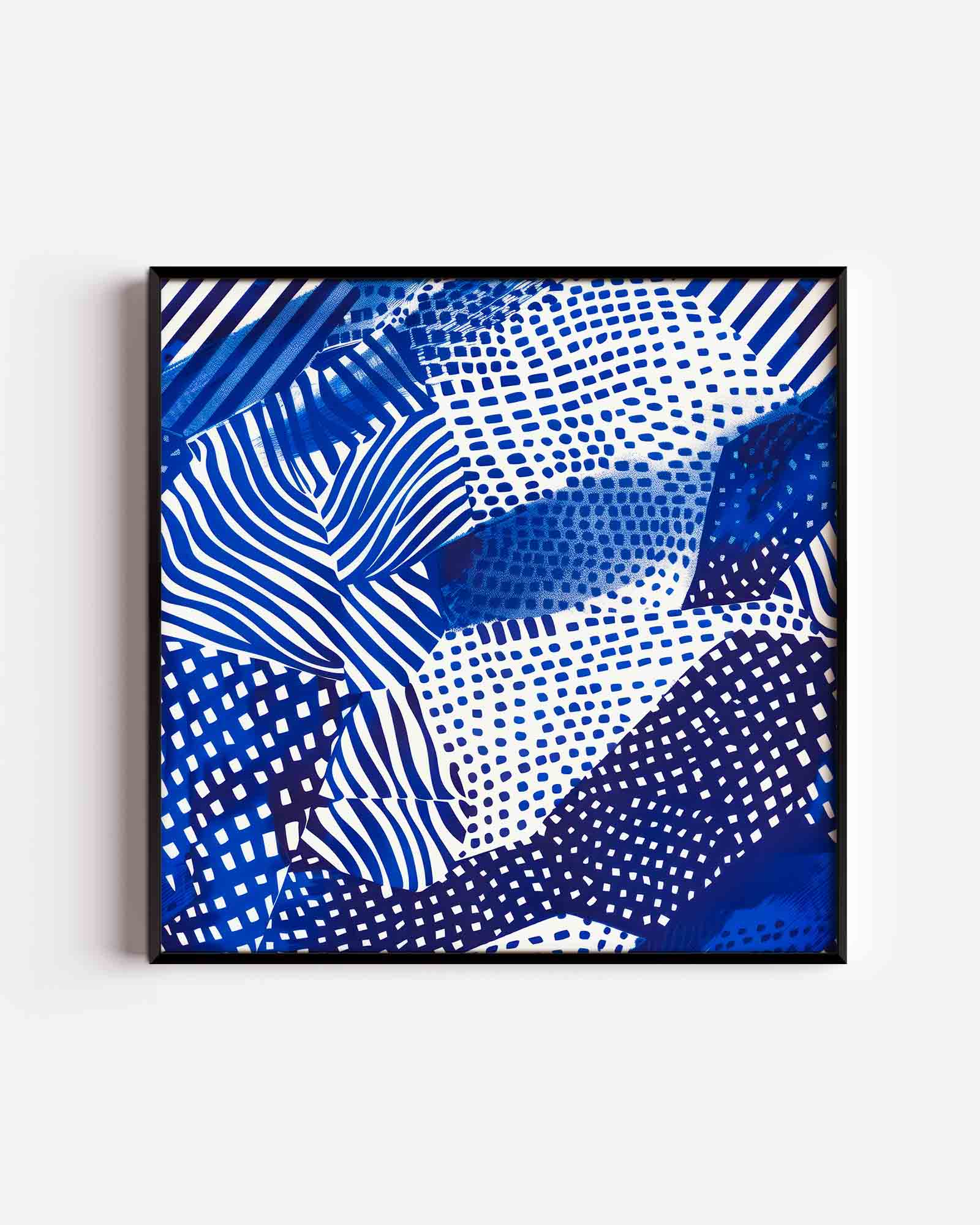 Blauwe patronen Poster