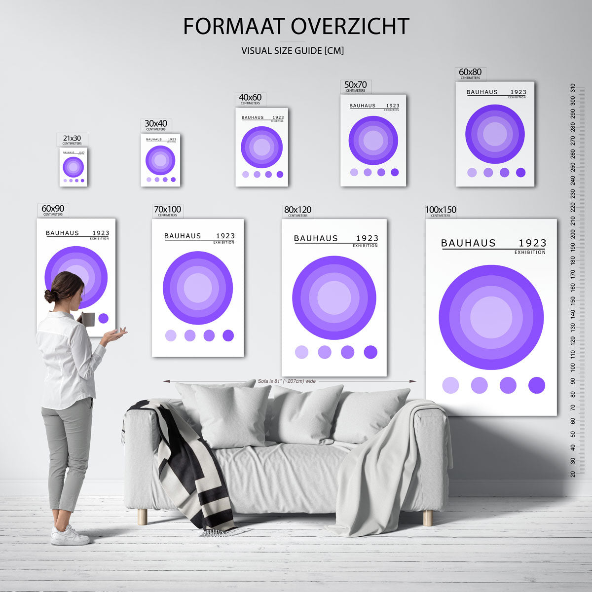 Cirkelpatroon en lijnen Poster