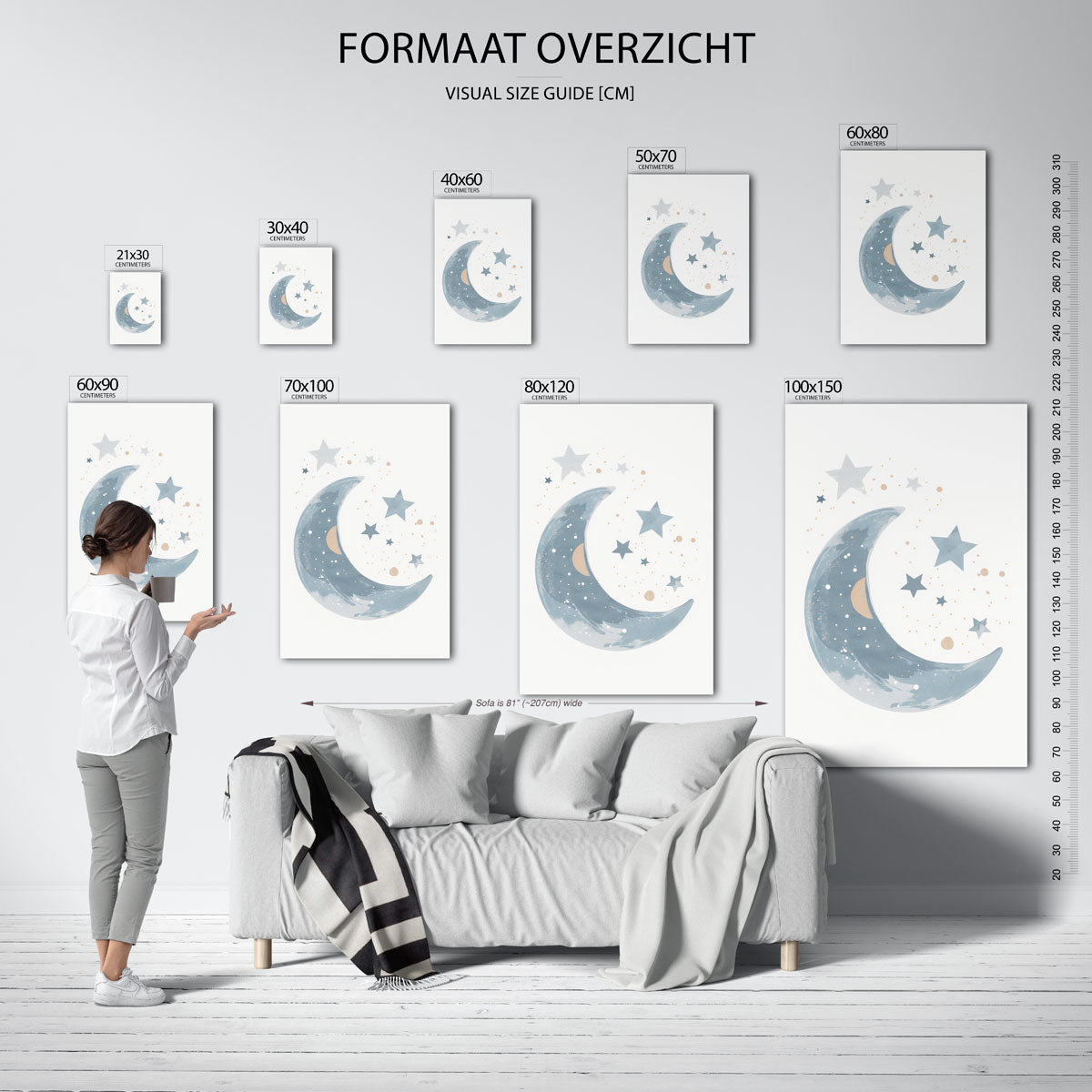 Maan en sterren Poster