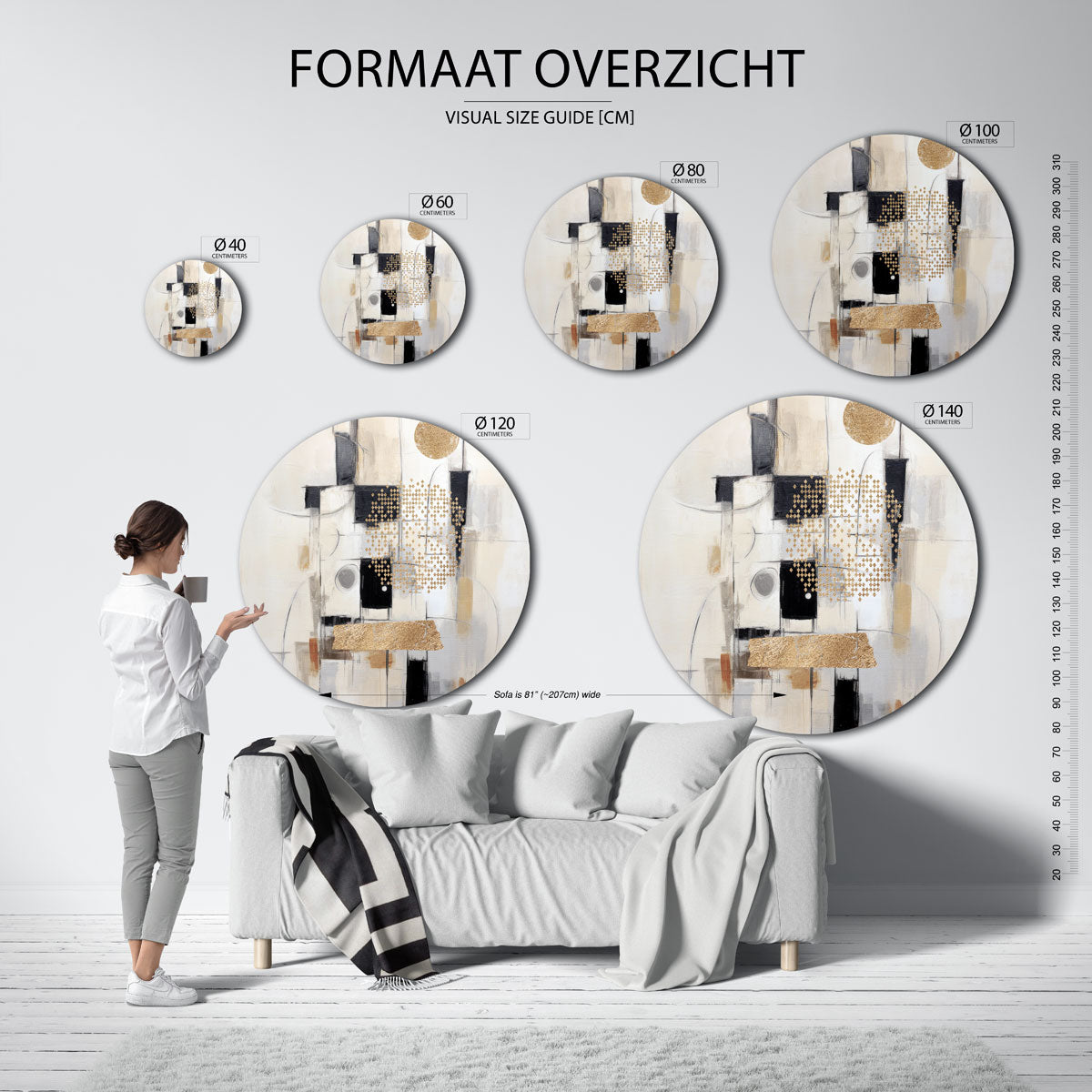 Abstracte vormen Muurcirkel