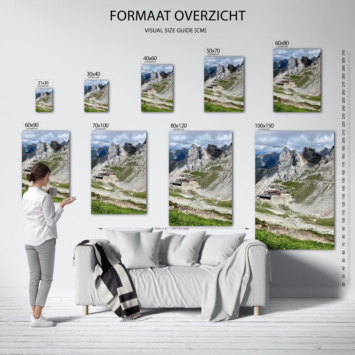 Berglandschap met chalet Poster
