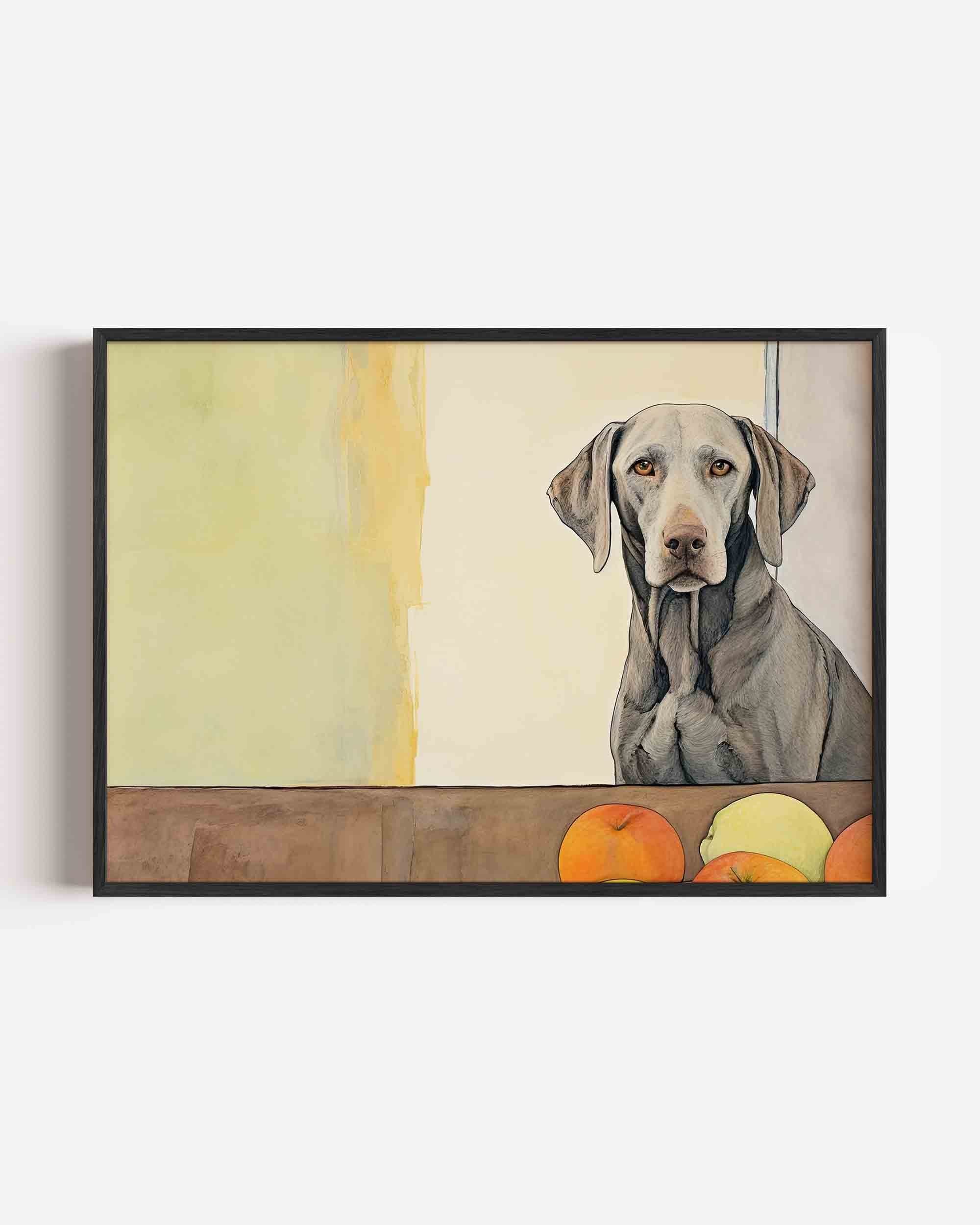 Hond met fruit Poster