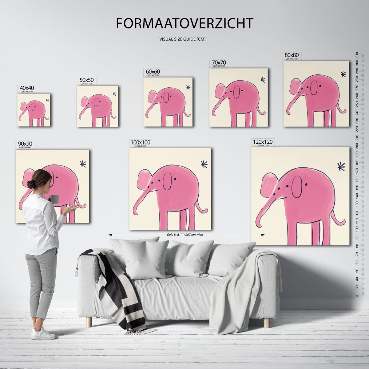 Roze olifant Poster