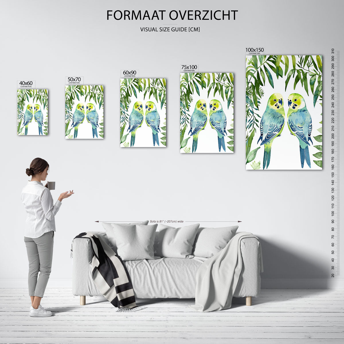 Tropische vogels Kunstwerk