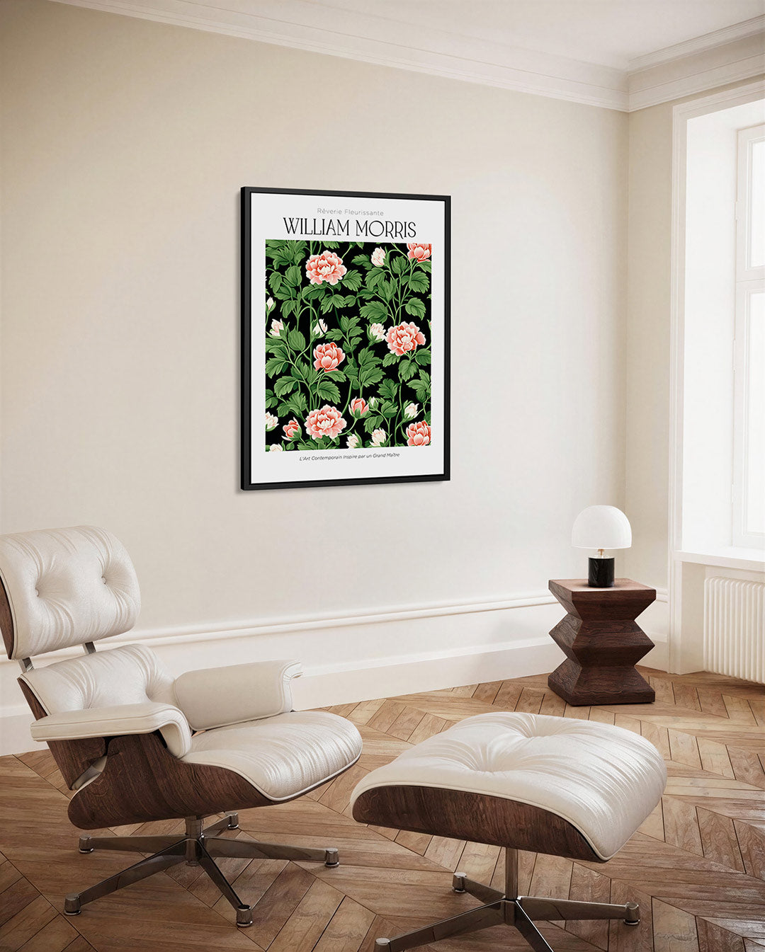 Bloemenpatroon met bladeren Kunstwerk