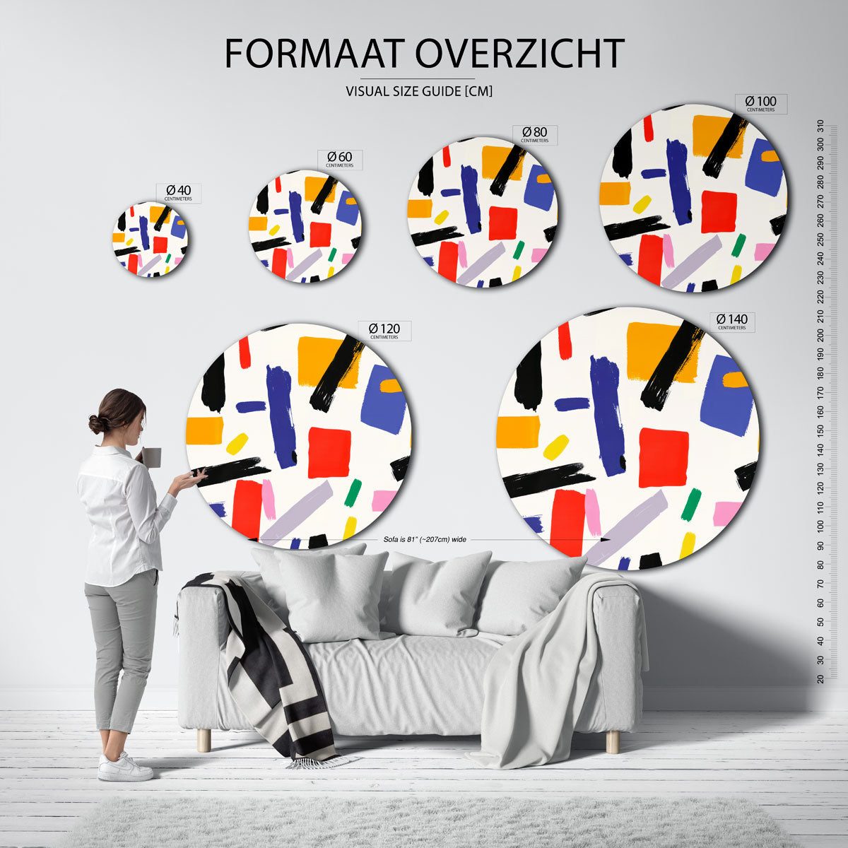 Abstracte vormen Muurcirkel
