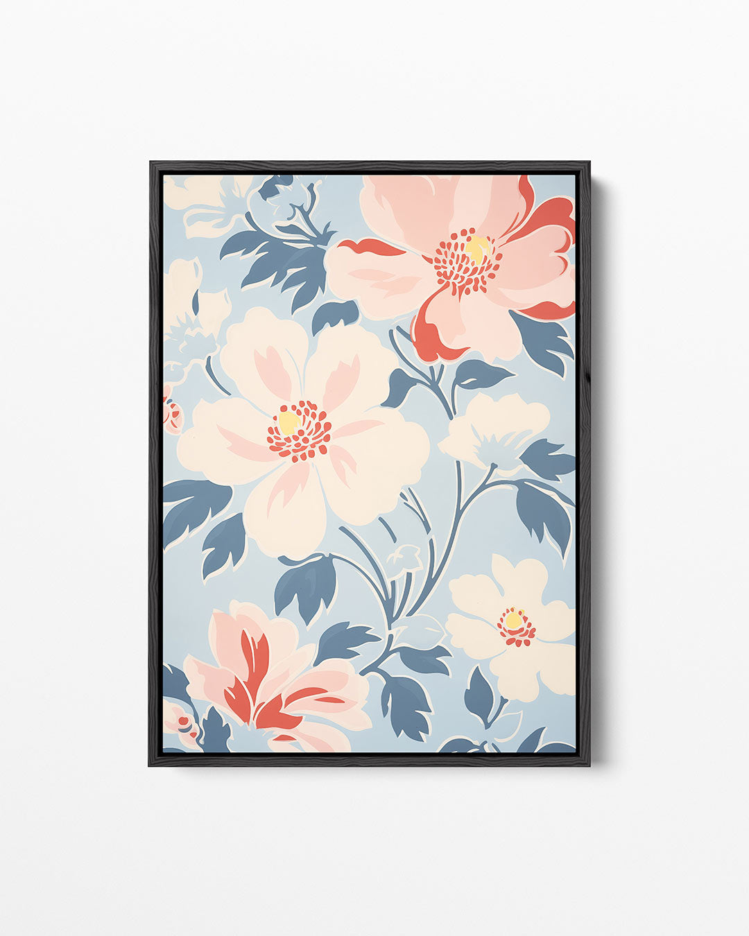 Bloemmotief met zachte tinten Kunstwerk