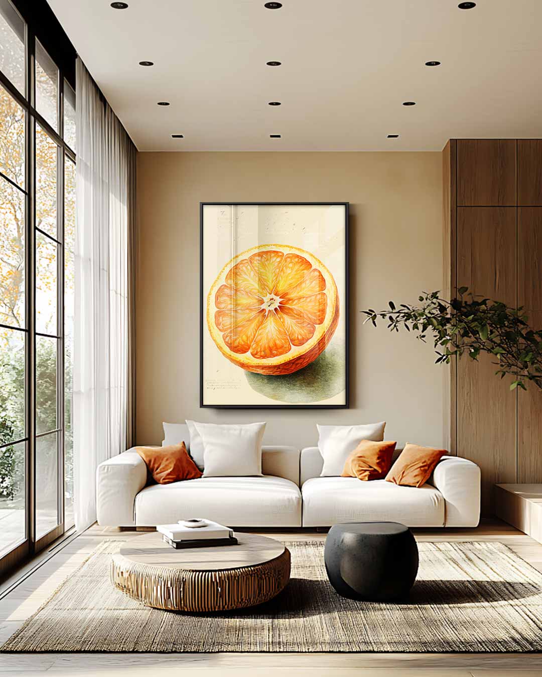 Sinaasappel Portret Kunstwerk-canvas-dibond-plexiglas-wanddecoratie-WallArtistic