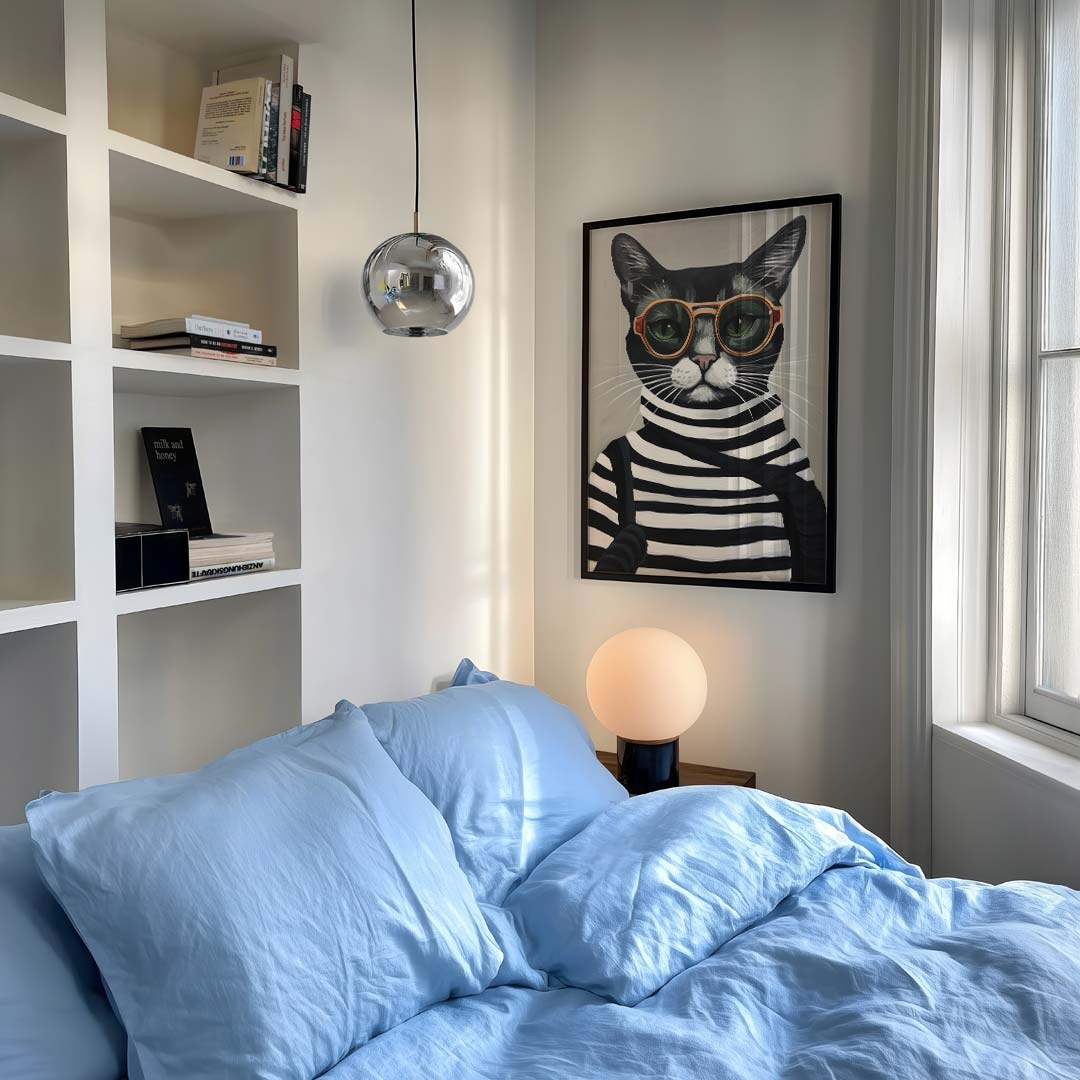 Hipster Kat Kunstposter-WallArtistic