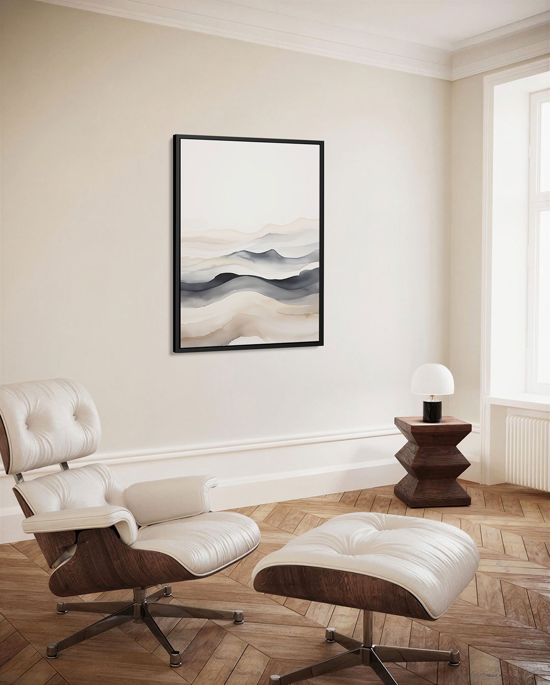 Vloeiende lijnen landschap Kunstwerk