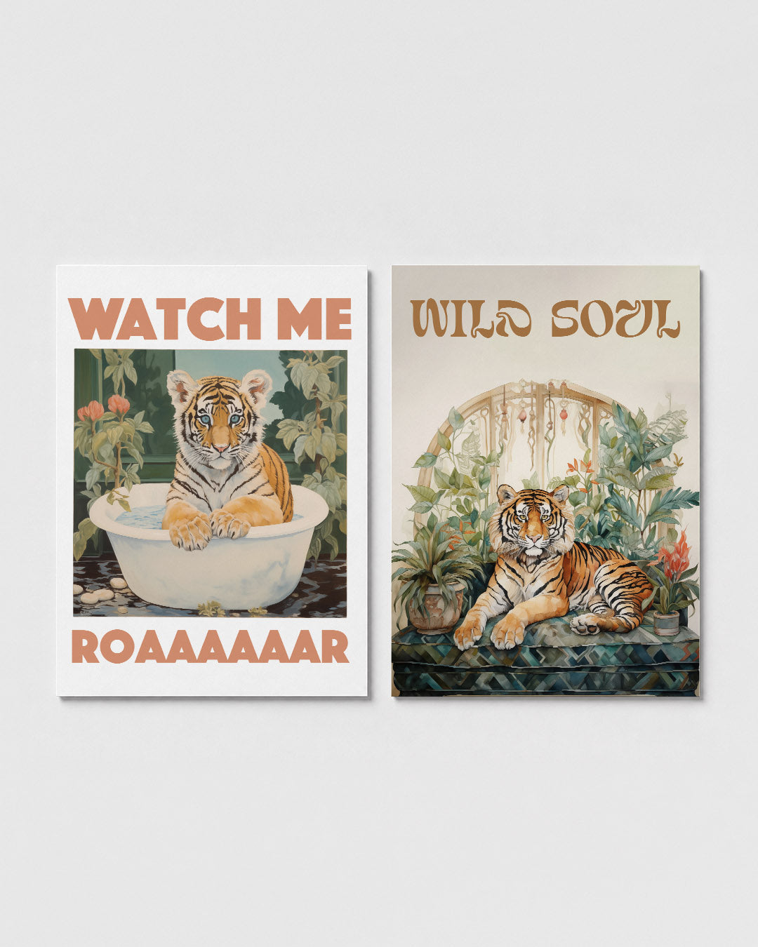 Tijger in bad Posterset