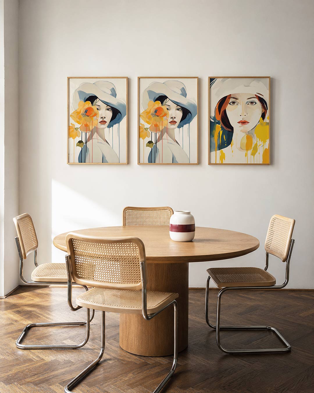 Bloem en hoed Posterset