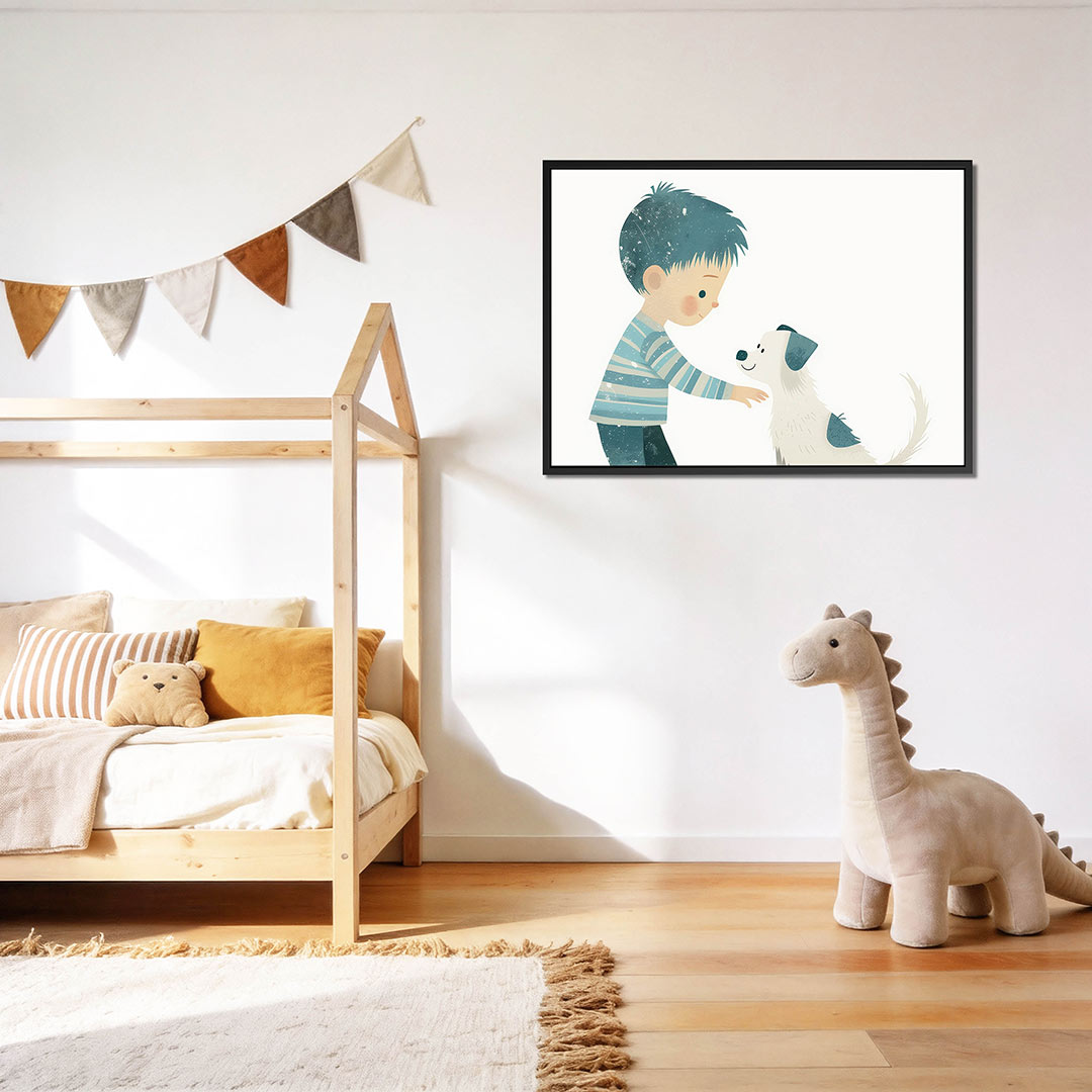 Kind met hond Kunstwerk