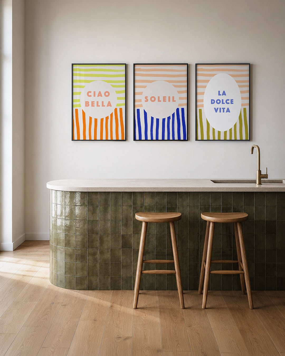Strepen en cirkel Posterset