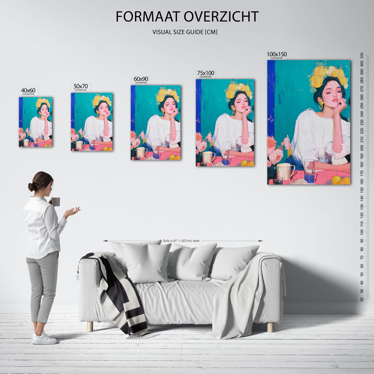 Dromerige portret compositie Kunstwerk