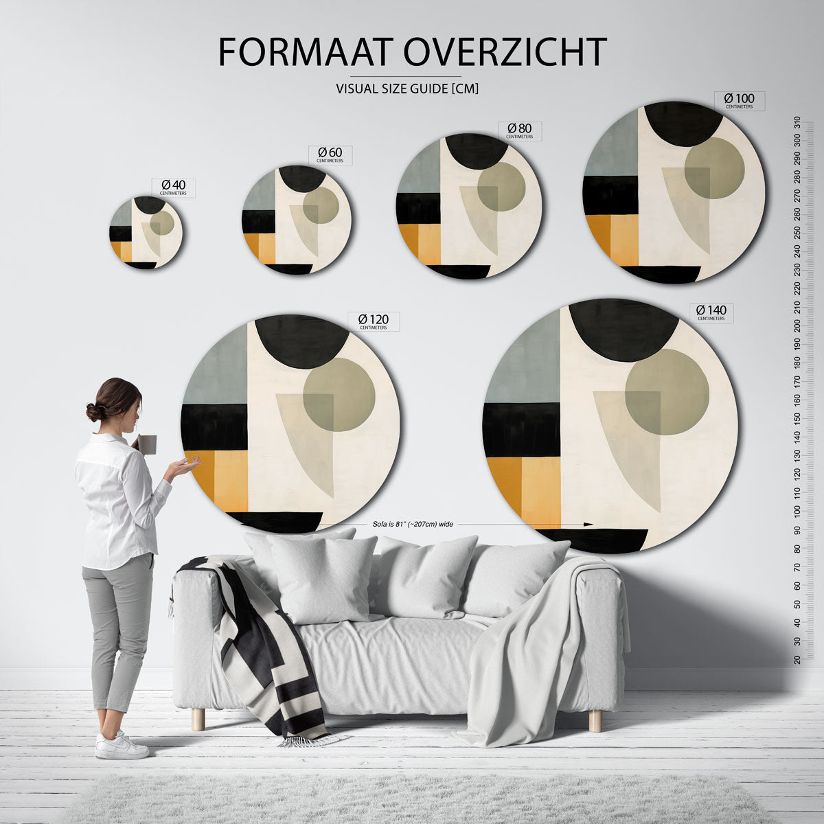 Geometrische vormen Muurcirkel
