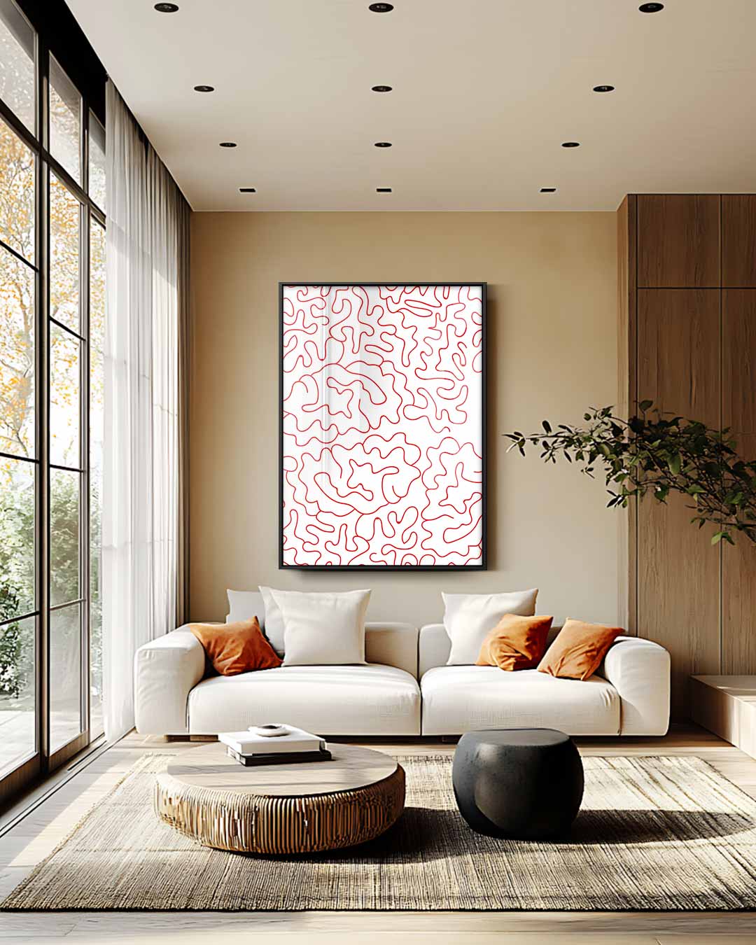 Dansende Lijnen Kunstwerk-canvas-dibond-plexiglas-wanddecoratie-WallArtistic