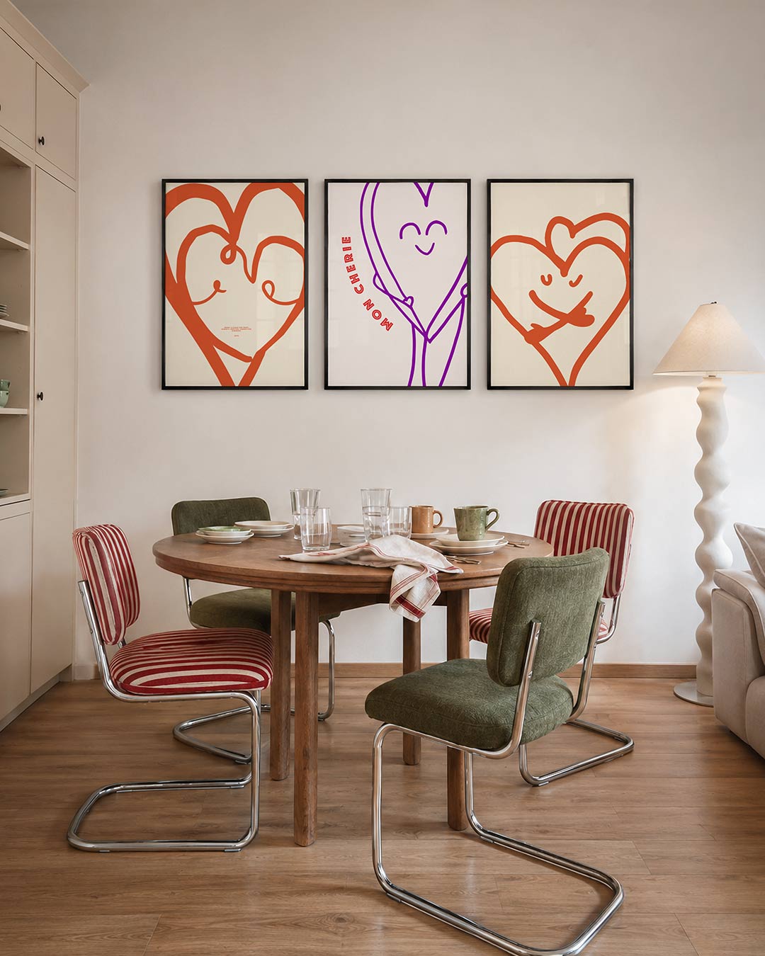 Lijnenspel hart Posterset