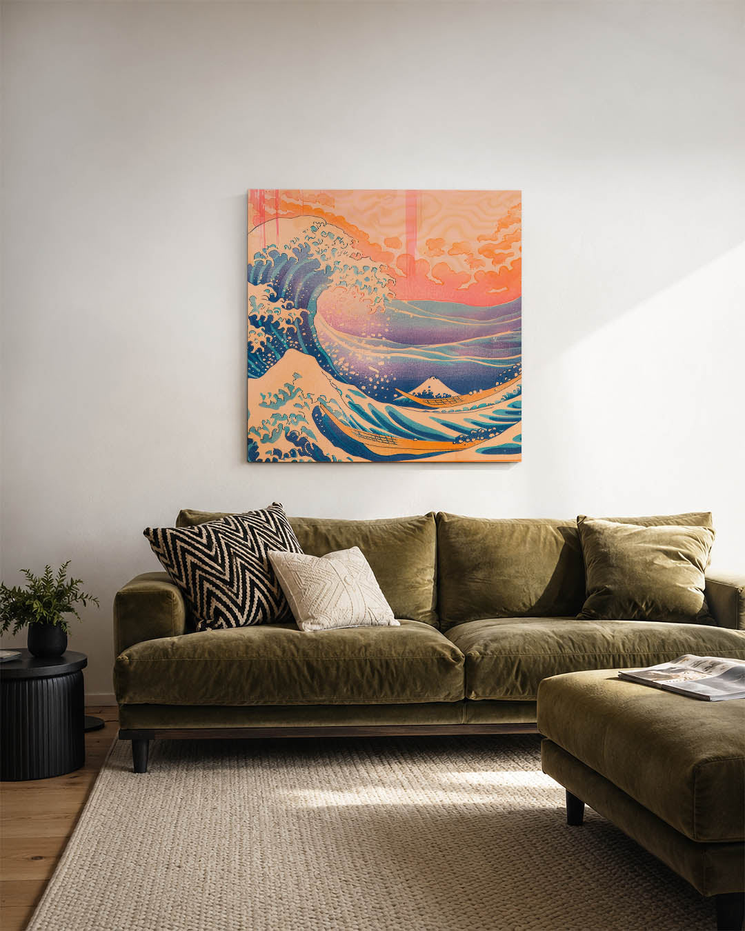 Dynamische golfscène Kunstwerk