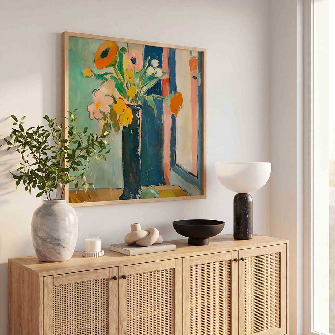 Bloemen in vaas Poster