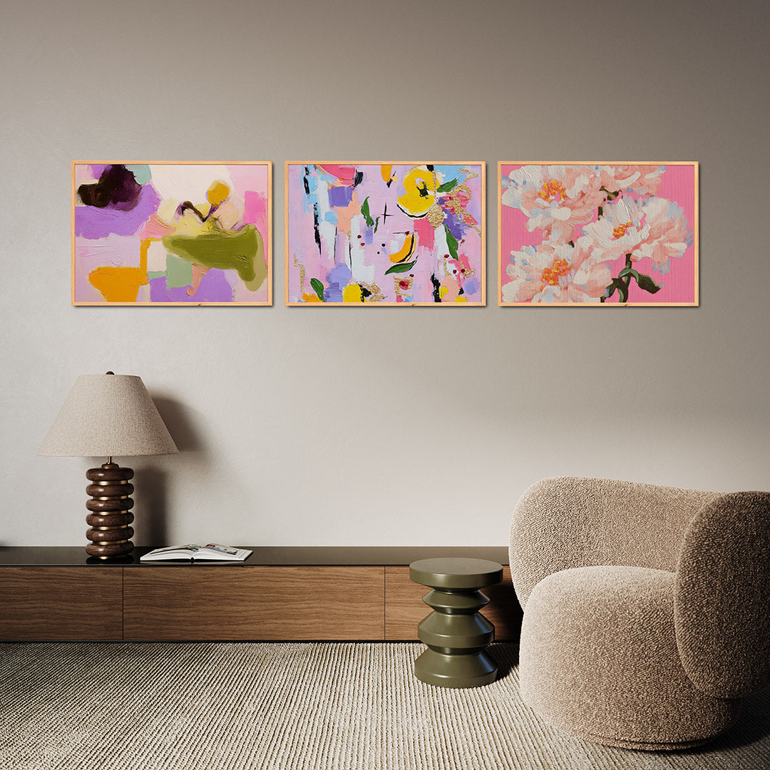 Kleurrijke vlakverdeling Posterset