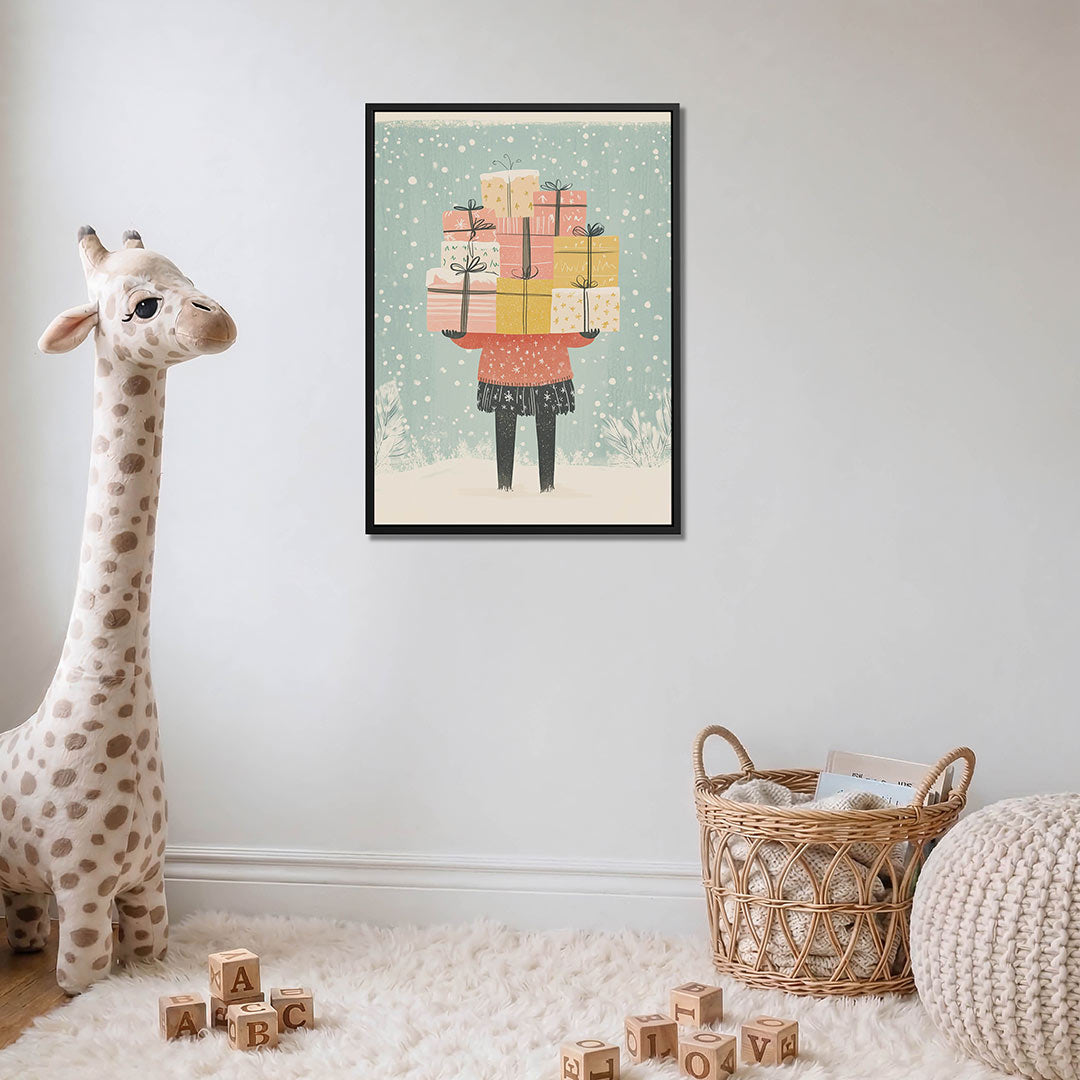 Vrolijke cadeau illustratie Kunstwerk