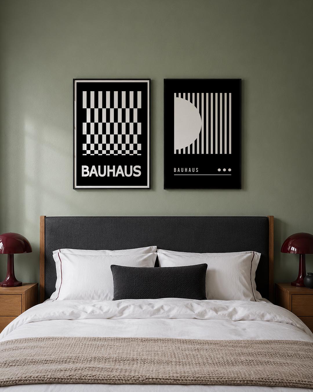 Zwart wit ruitpatroon Posterset