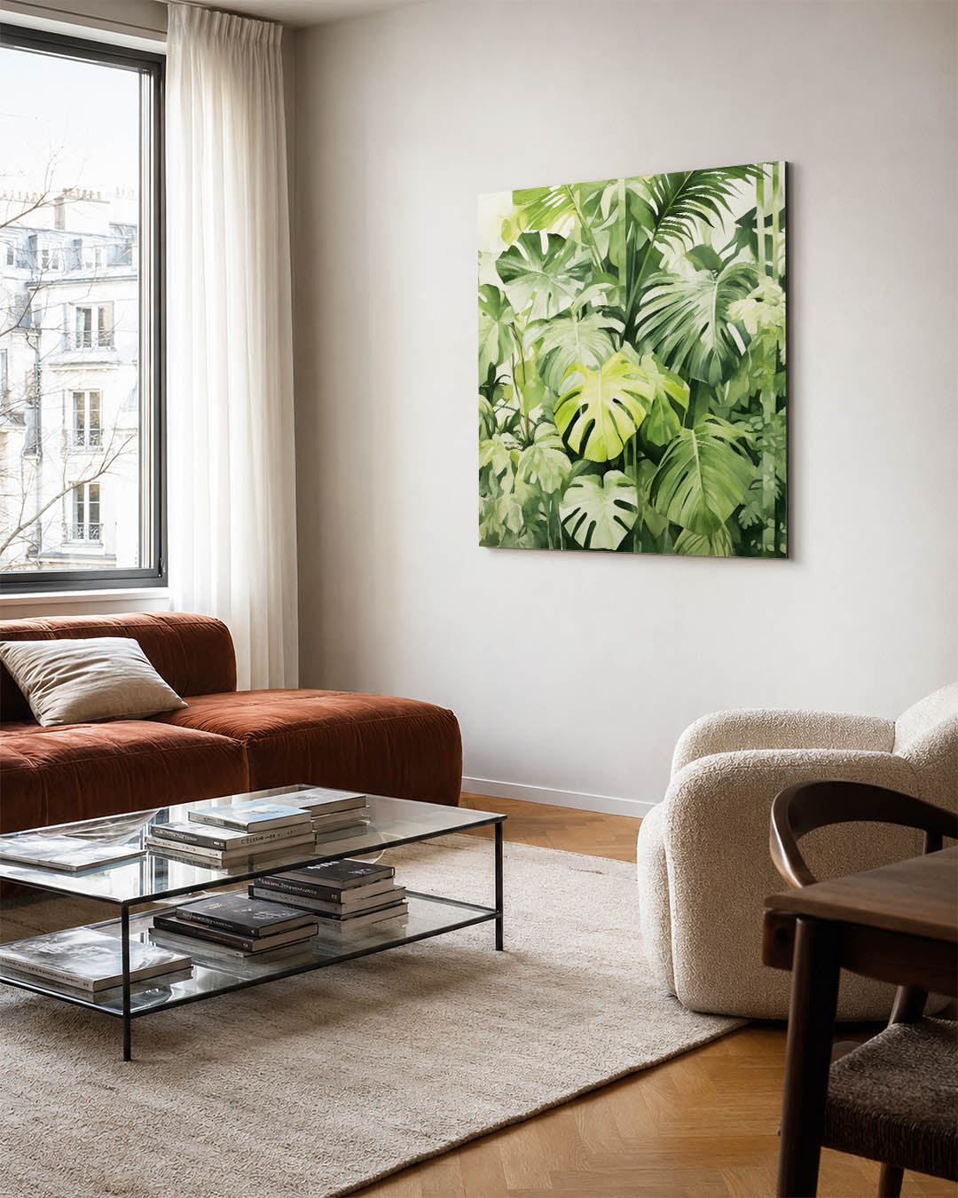Groene bladeren compositie Kunstwerk