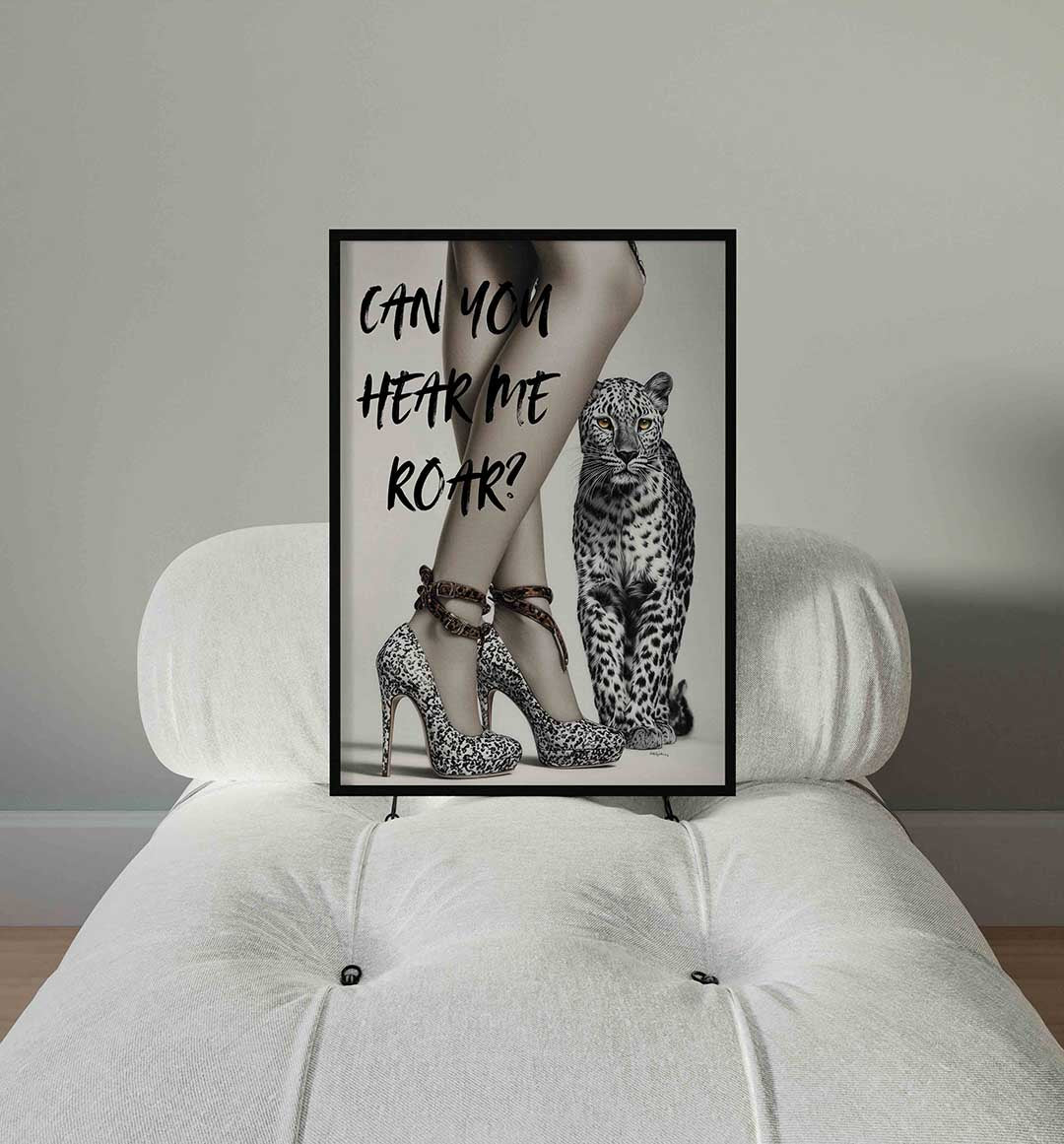 Luipaard en hakken Poster