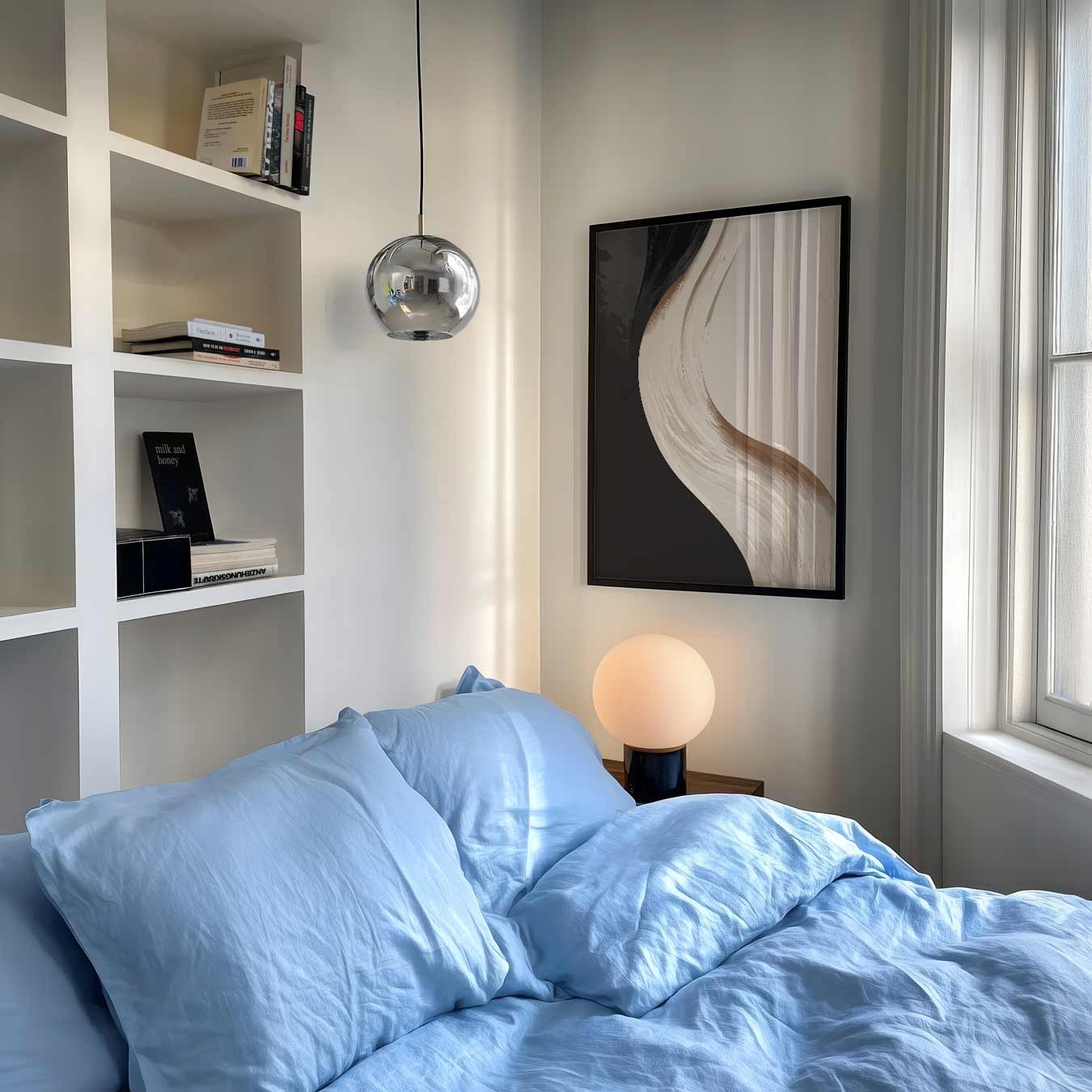 Elegante Abstracte Golflijnen Poster-WallArtistic