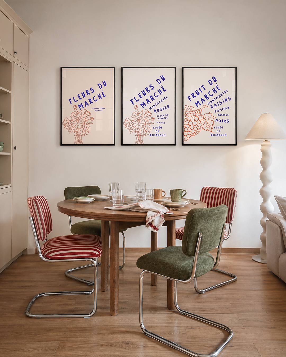 Bloemen en letters Posterset
