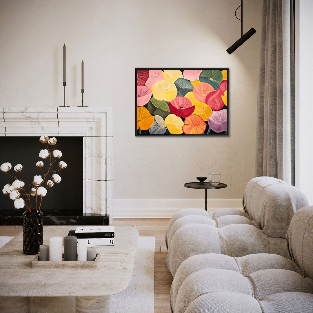 Kleurrijke bloemenvormen Kunstwerk