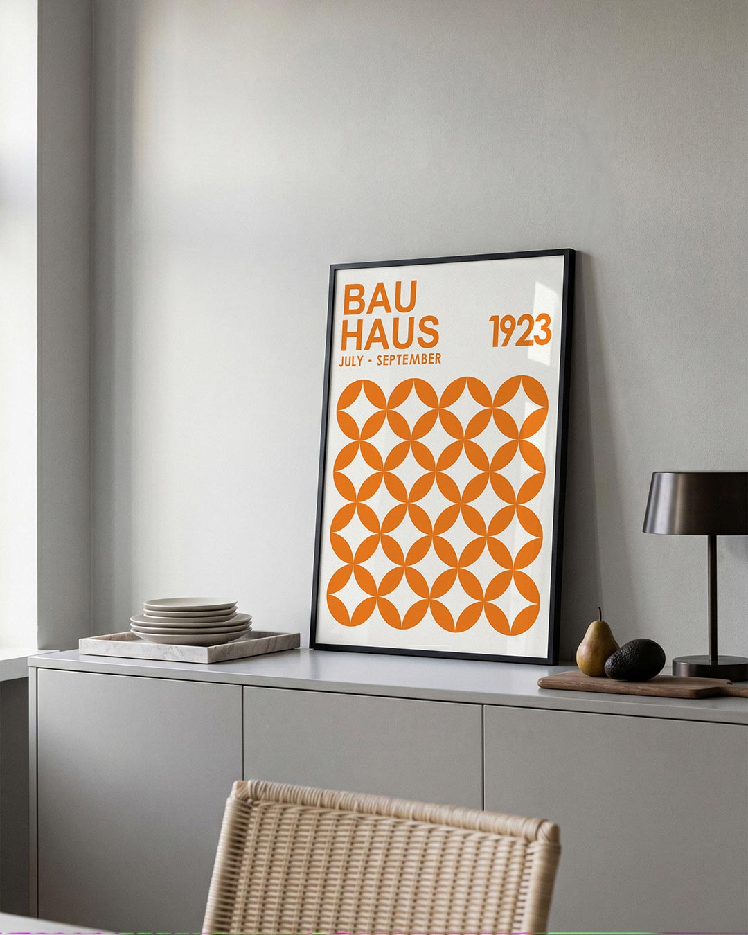 Oranje cirkelpatroon Poster