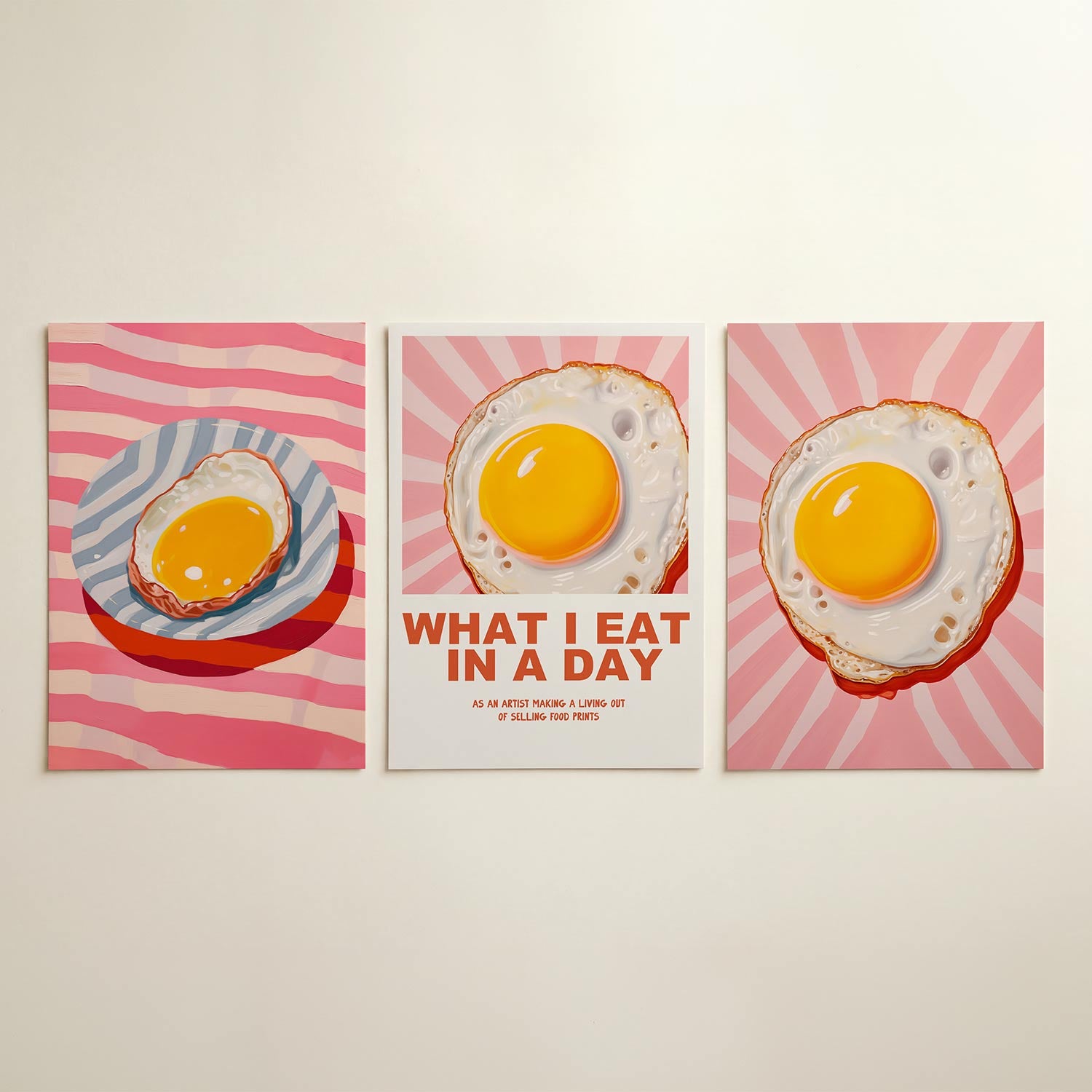 Eivorm en strepen Posterset