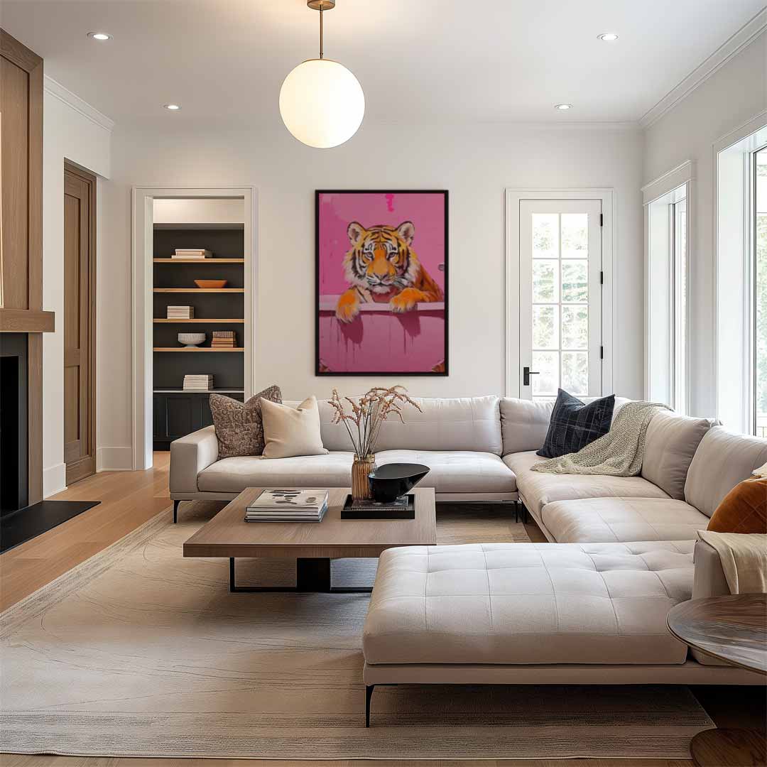 Tijger in Bad Kunstwerk