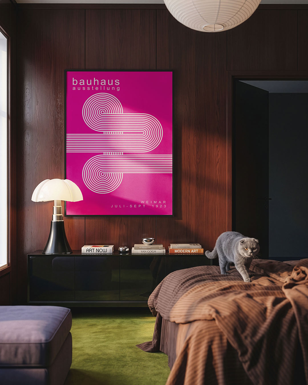 Lijnen en cirkelpatronen Poster