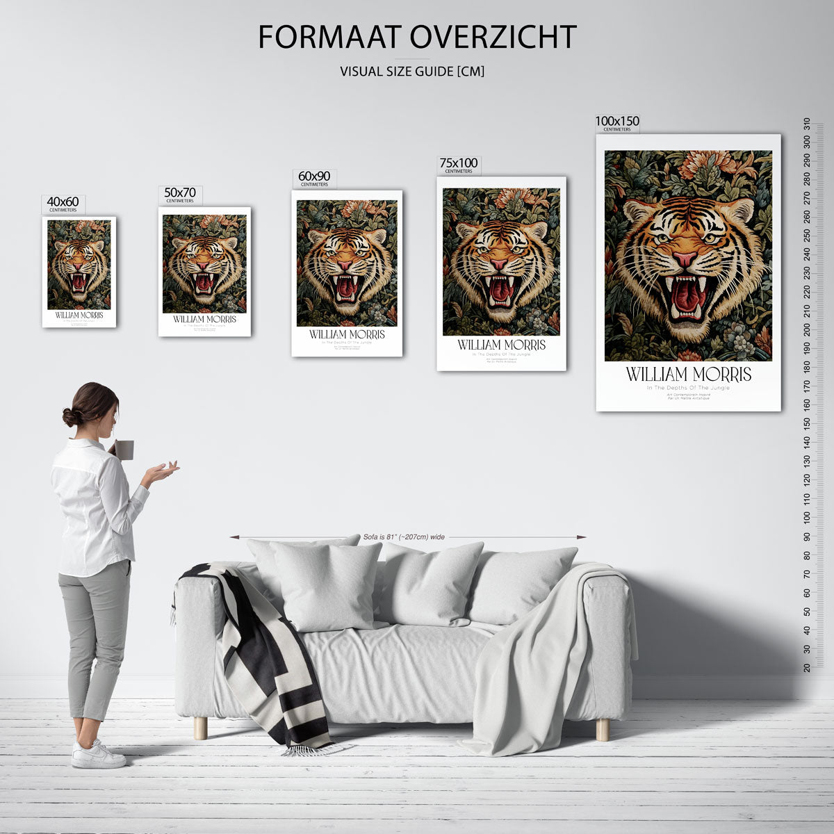 Tijger in jungle Kunstwerk