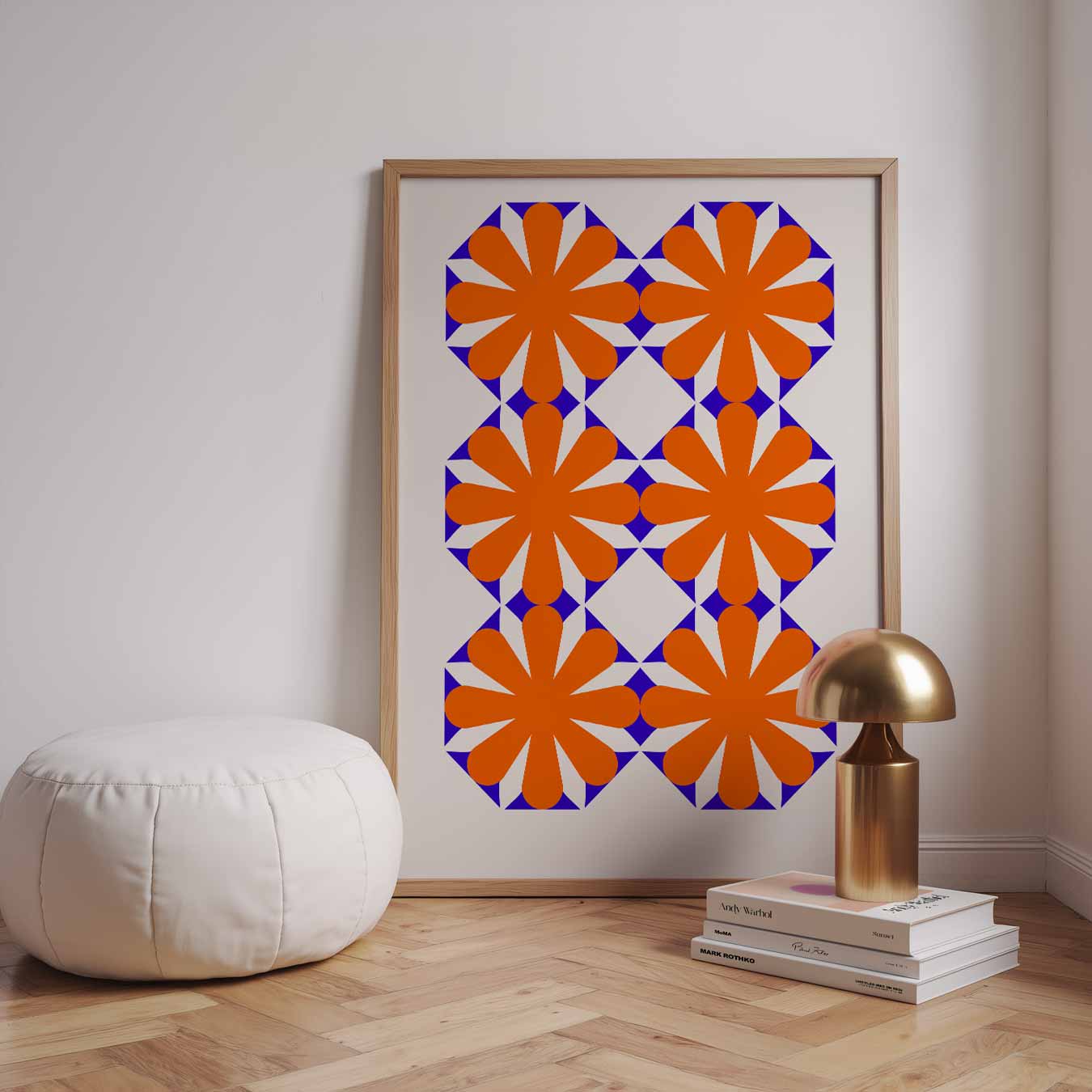 Retro Bloemenpatroon Poster-WallArtistic