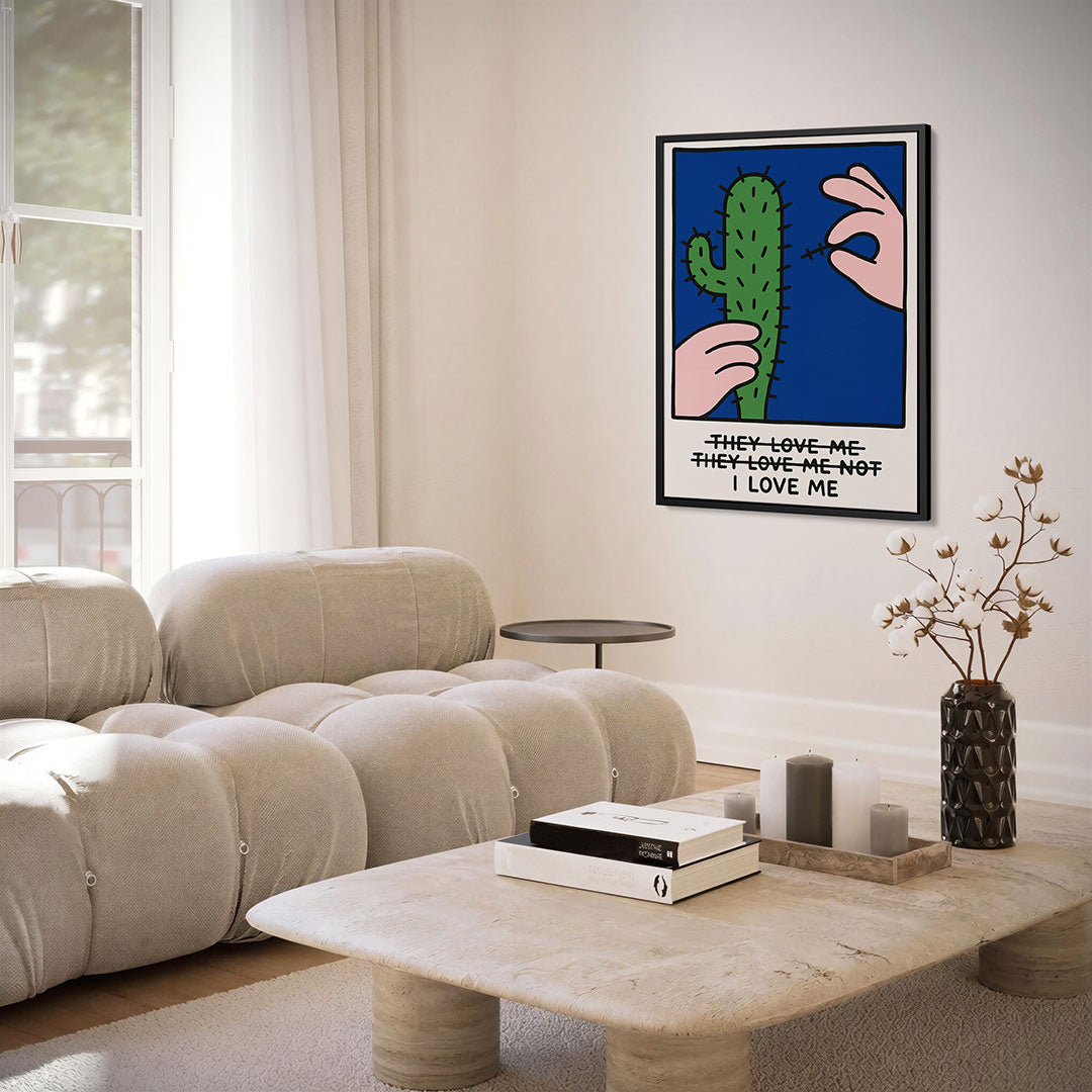 Speelse cactus illustratie Kunstwerk