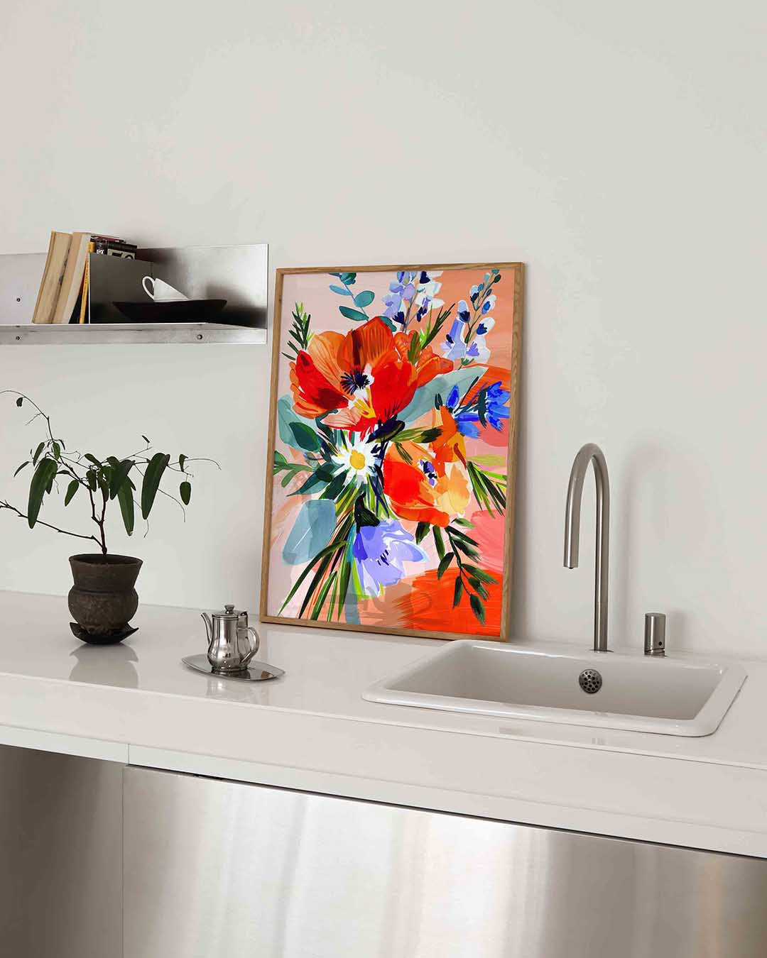 Bloemen in levendige kleuren Poster