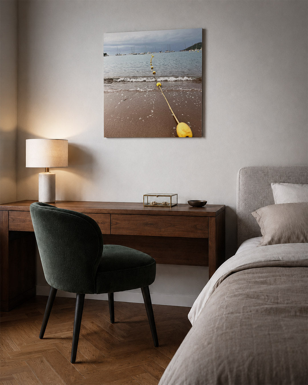 Strand en boeien Kunstwerk