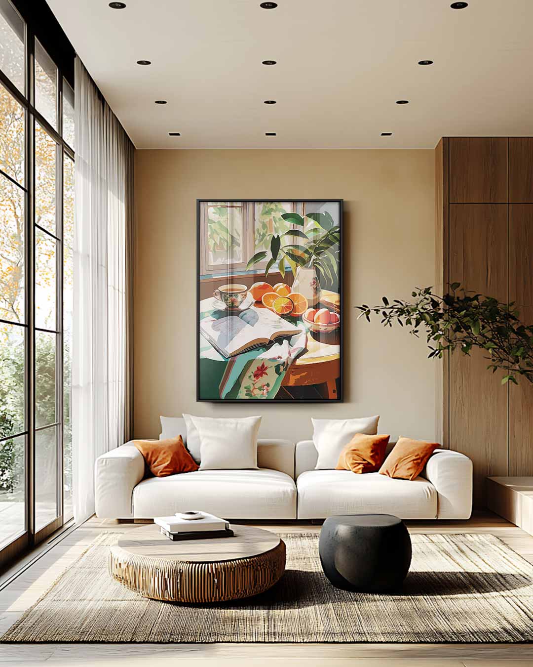 Zonovergoten Ochtendtafel Kunstwerk-canvas-dibond-plexiglas-wanddecoratie-WallArtistic