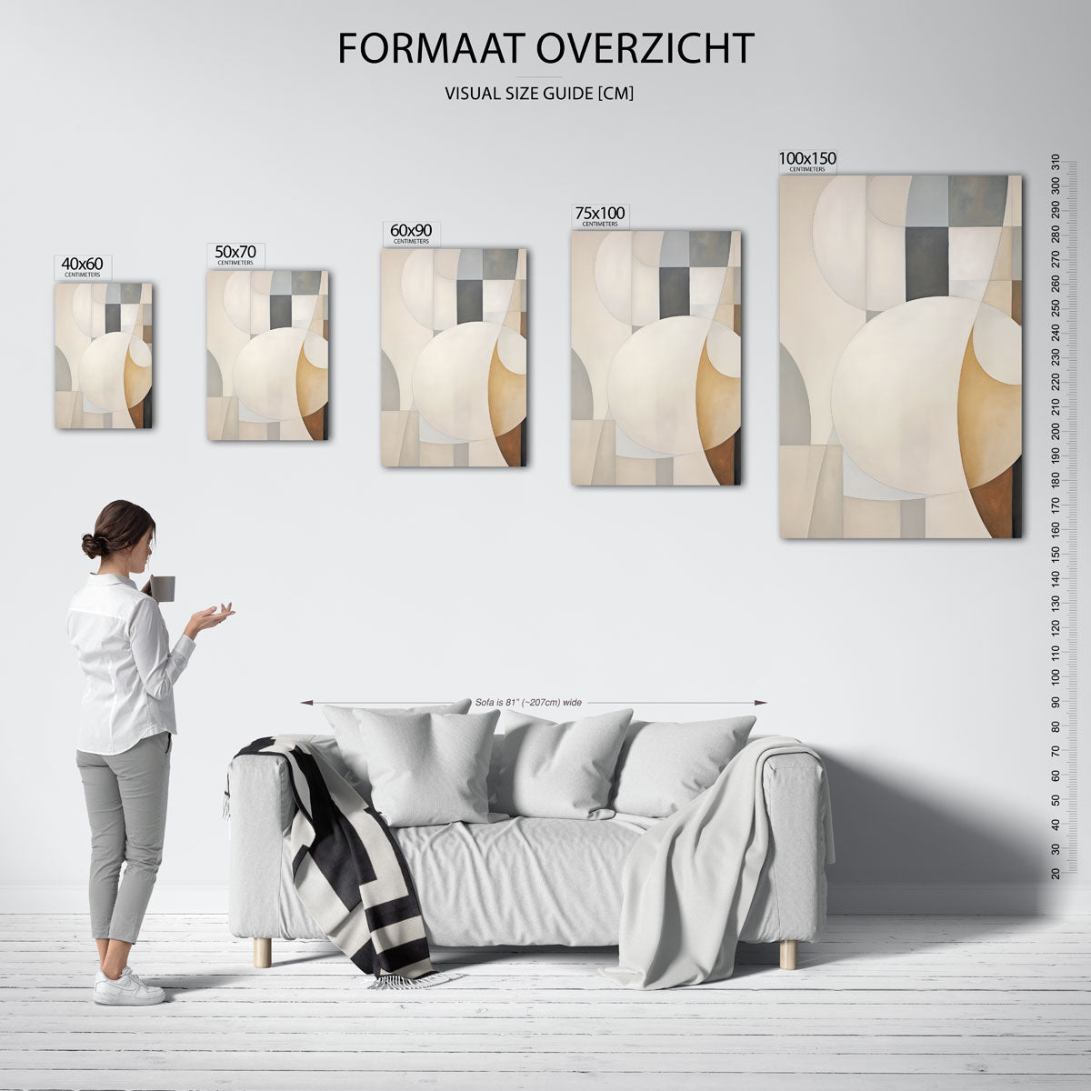 Geometrische vormen compositie Kunstwerk