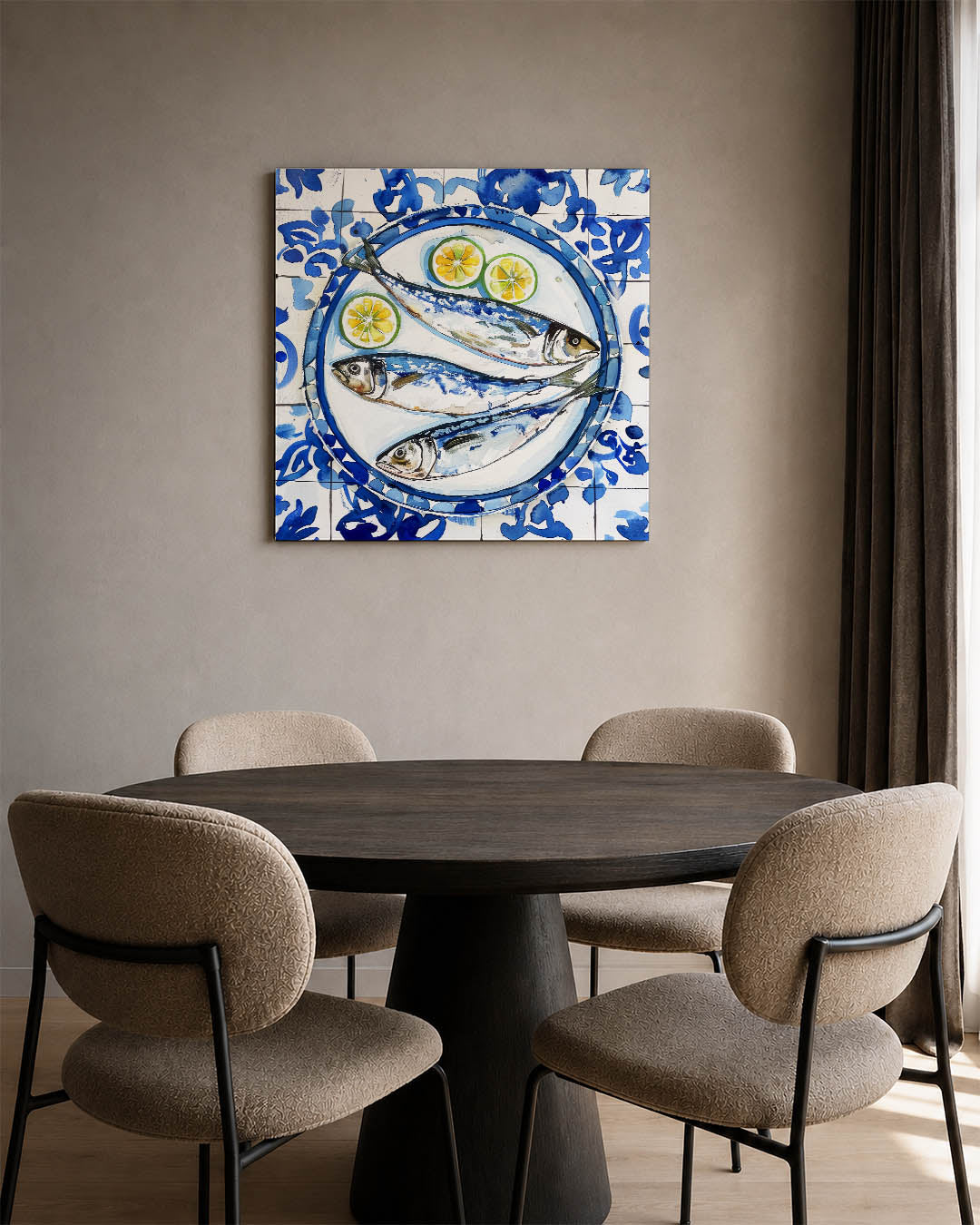 Vissen en citrus Kunstwerk