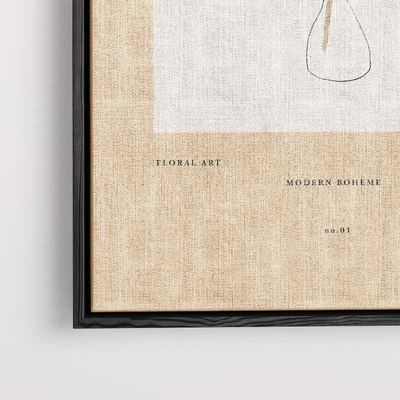 Moderne Boheemse Bloemtekening Kunstwerk-canvas-dibond-plexiglas-wanddecoratie-WallArtistic